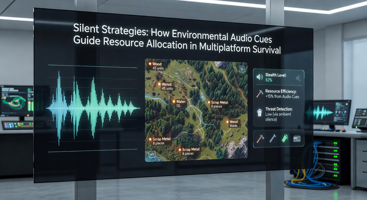 Player interface highlighting resource allocation influenced by in-game environmental sounds