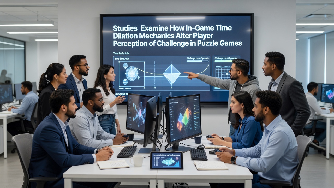 Gameplay screenshot showing time dilation effect applied during strategic puzzle sequence in hybrid title