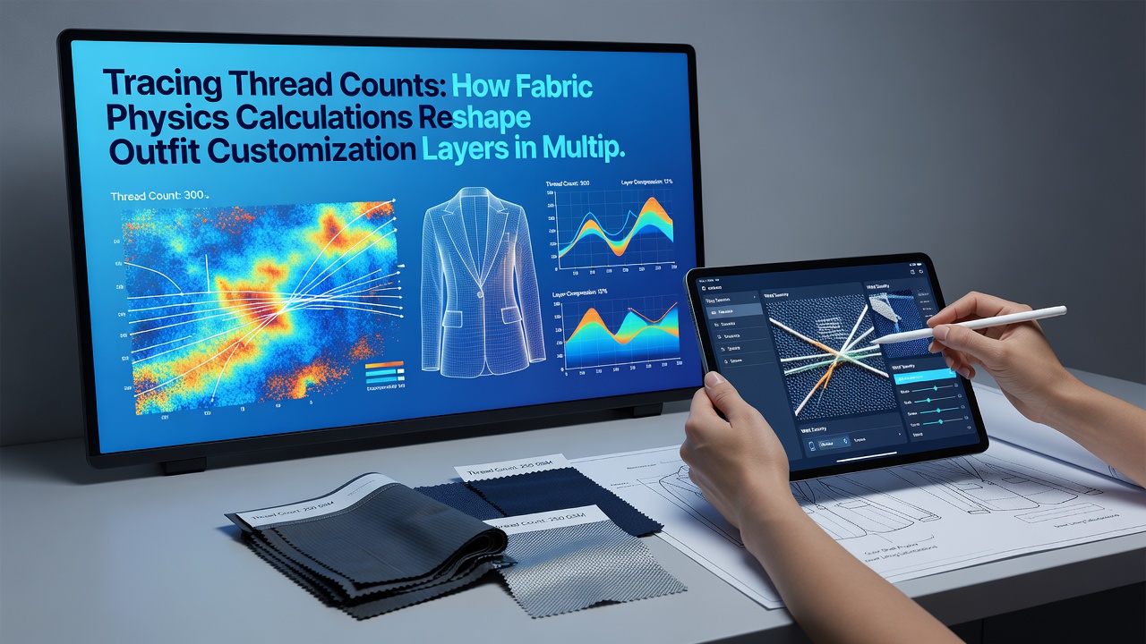 Multiplayer scene illustrating synchronized outfit layers with varying thread counts and real-time physics interactions